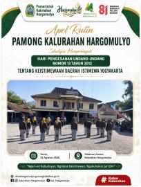 APEL RUTING PAMONG KALURAHAN HARGOMULYO SEKALIGUS MEMPERINGATI PENGESAHAN UNDANG-UNDANG KEISTIMEWAAN